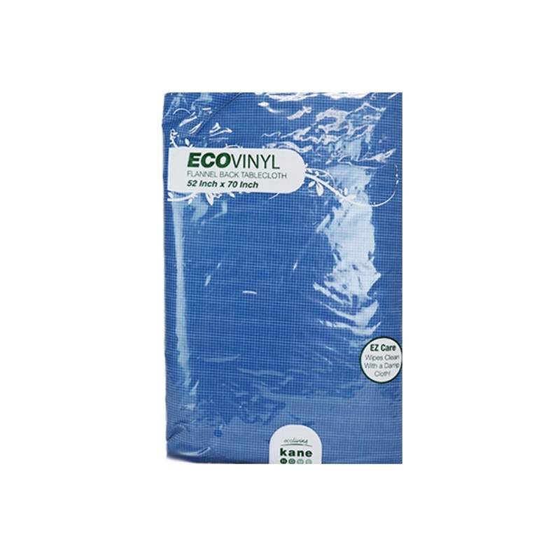 52×70 Eco Vinyl Flannel Back Tablecloth, Solid Blue