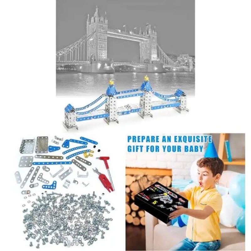 STEAM Learning – NO.1501 – 588PC Working Bridge – Metal Construction – Tools Included