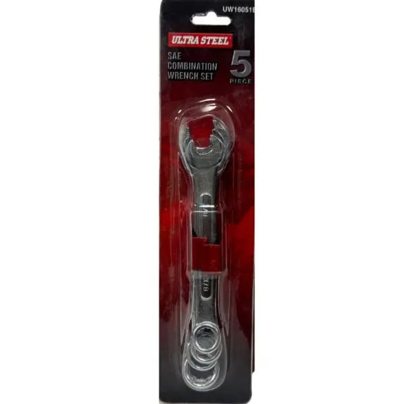Ultra Steel – 5PC SAE Combination Wrench Set – #UV16051B – Forged Steel