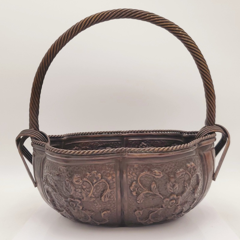 Vintage Large Heavy Flower Basket