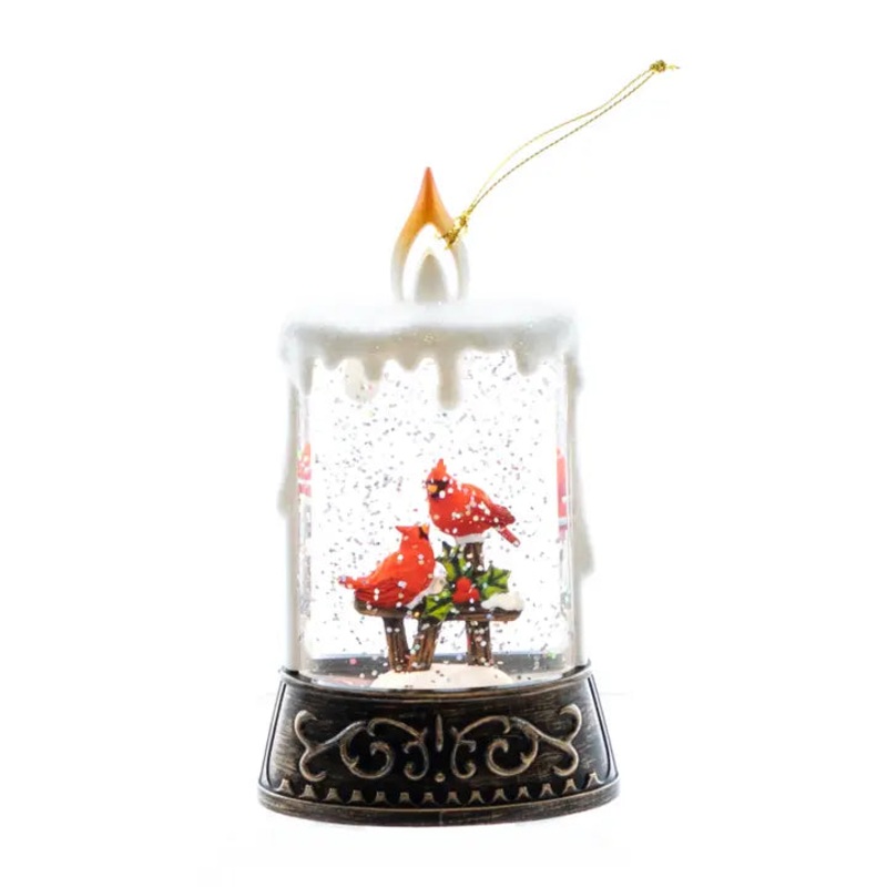 Cardinal Candle Water Globe