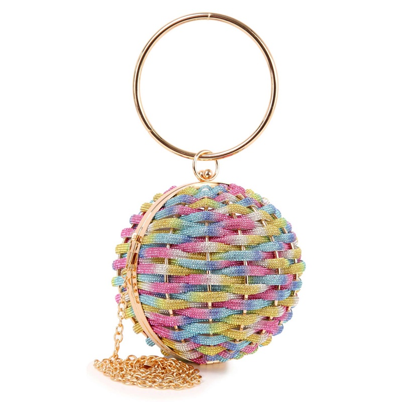 Woven Ball Design Evening Bag-Multicolored