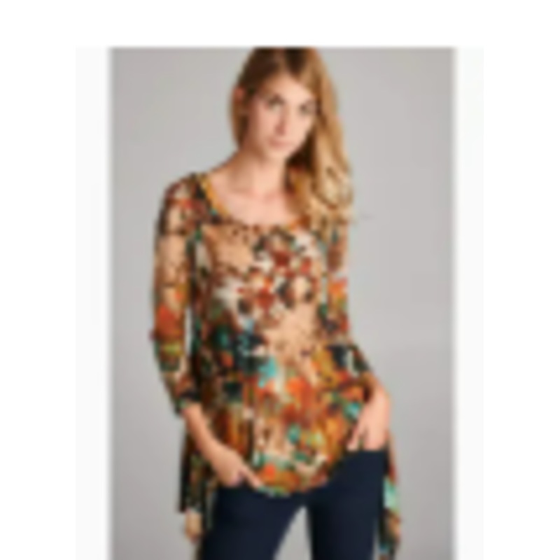 Tie Dye Print Top- Taupe