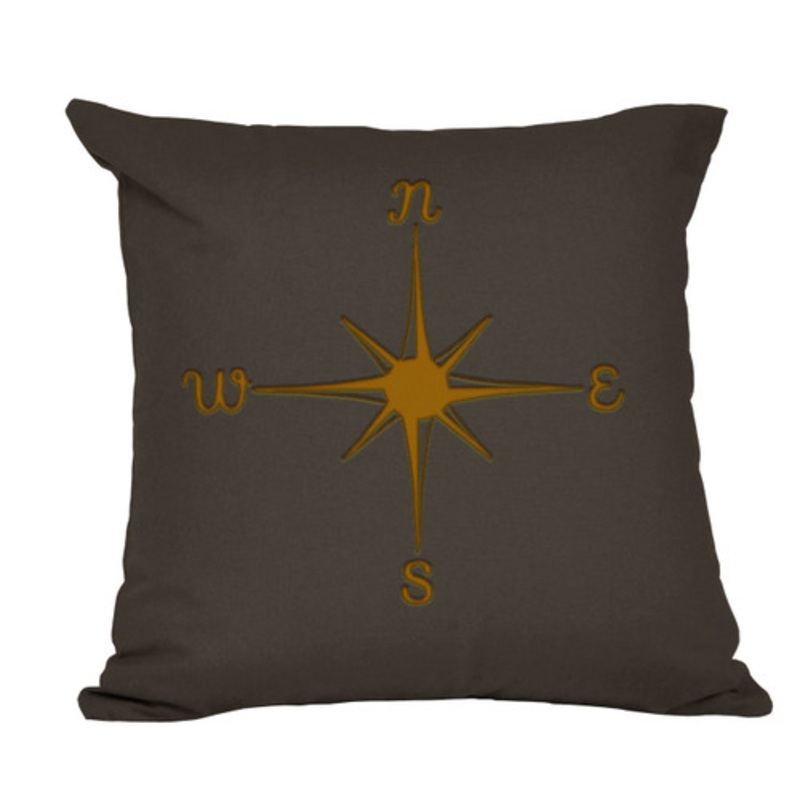 Embroidered Compass Pillow