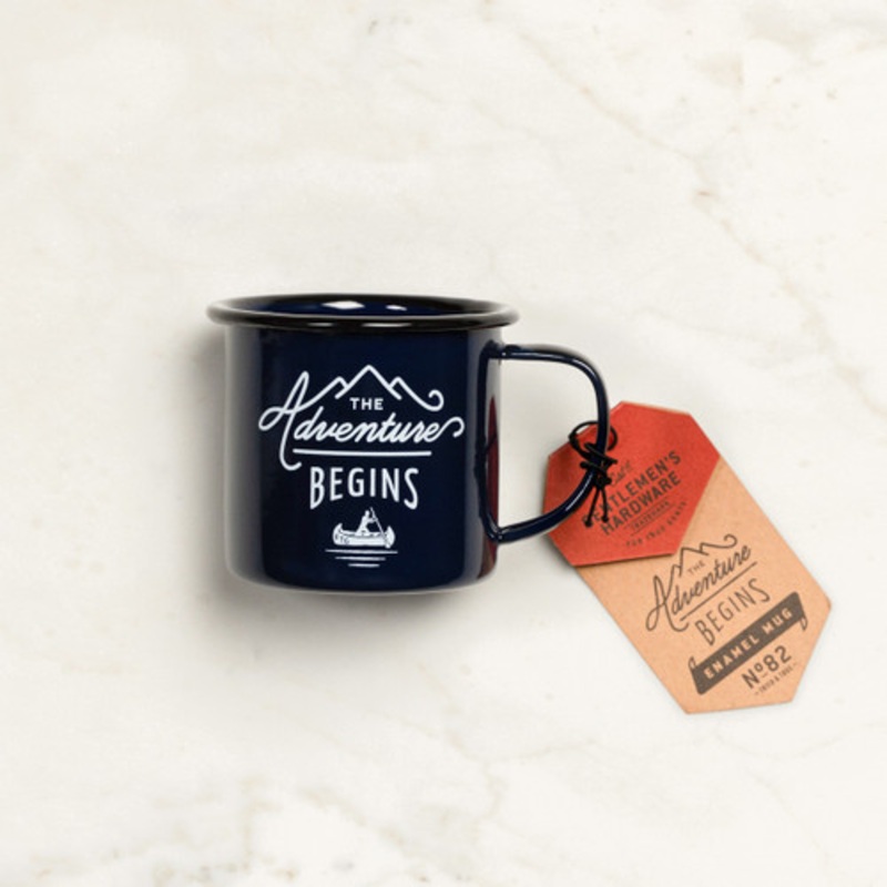 The Adventure Begins Blue Enamel Mug