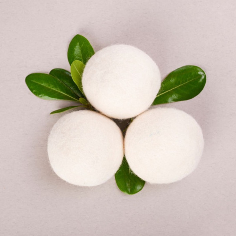 Wool Dryer Balls  3 Pack in Organic Cotton Storage Bag