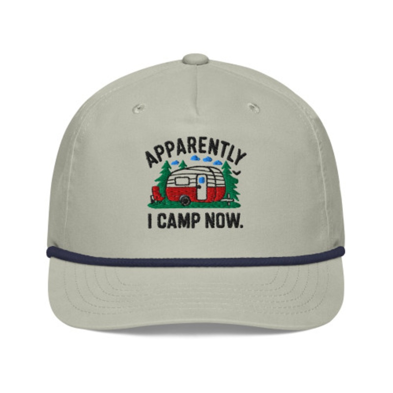 Apparently I Camp Now Embroidered Golf Rope Cap