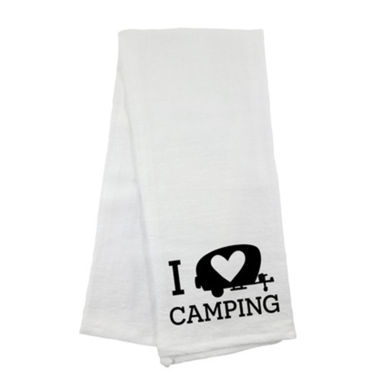 I Heart Camping Flour Sack Towel