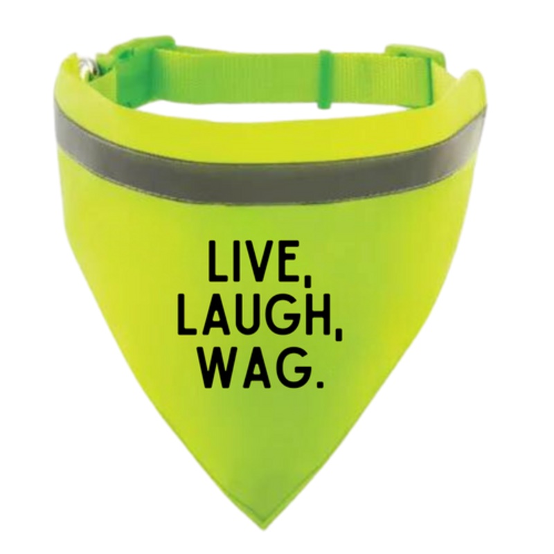 Live, Laugh, Wag Dog Bandana Collar