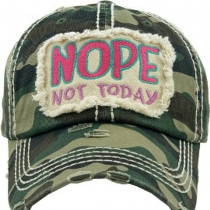 Nope Not Today Distressed Women’s Cap