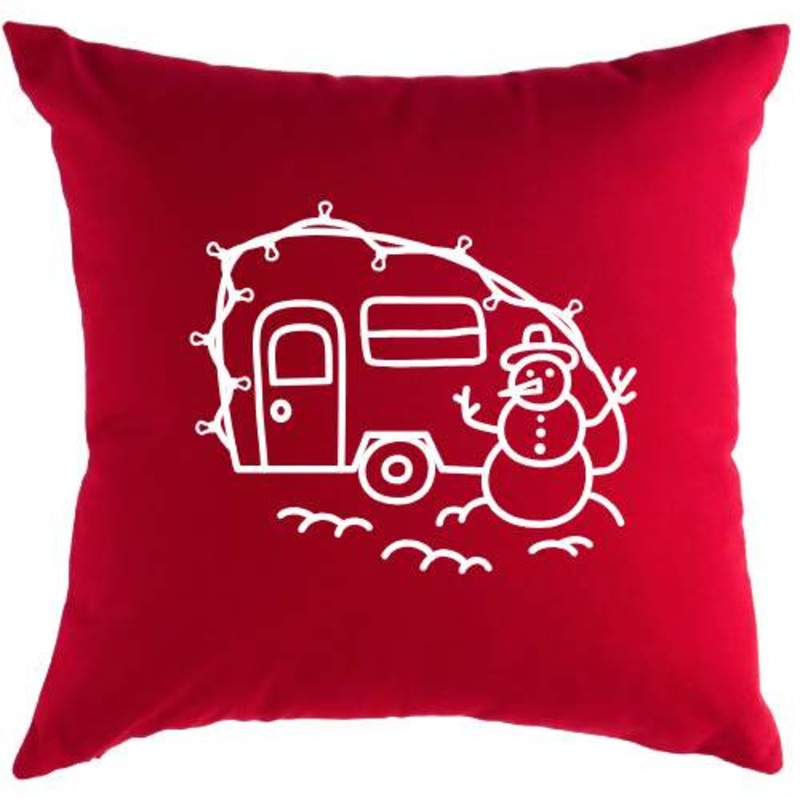Snowman Camper Fun Pillow Cover