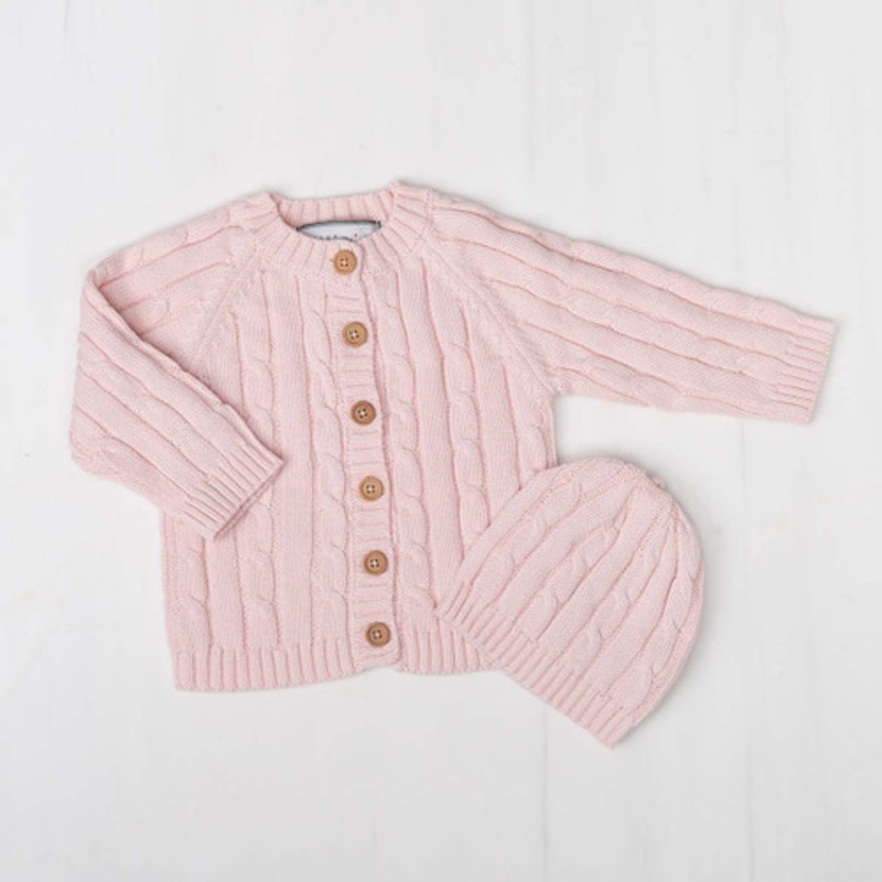 Baby Sweater and Hat Set (Pink)