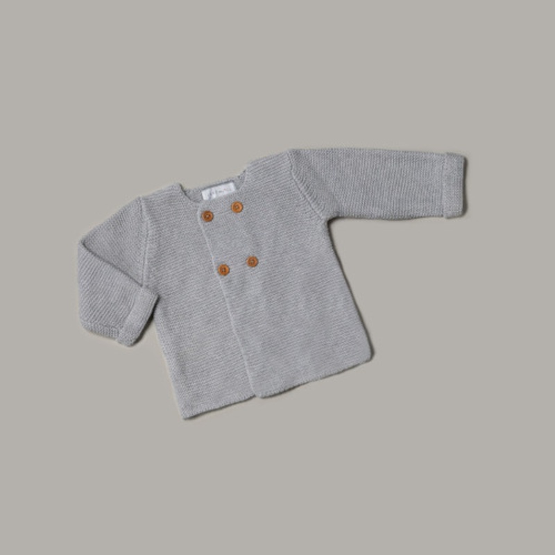 Jake and Jill (6-12M) 4 Button Grey Sweater