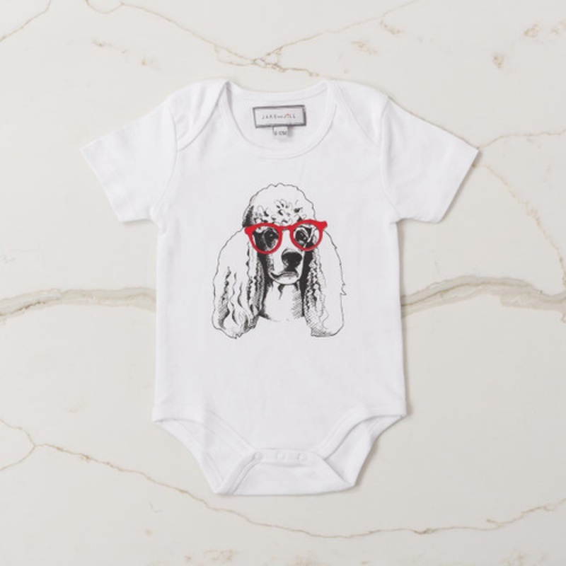 Poodle Onesie (Left Facing) 6-12M